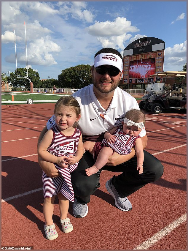 Wade Lytal is pictured with his two daughters at Trinity University in San Antonio, Texas