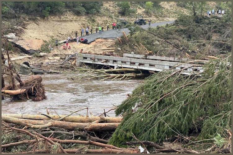 The Cade Loop off Texas State Highway 39 is shown in Ingram, Saturday, July 5, 2025. 